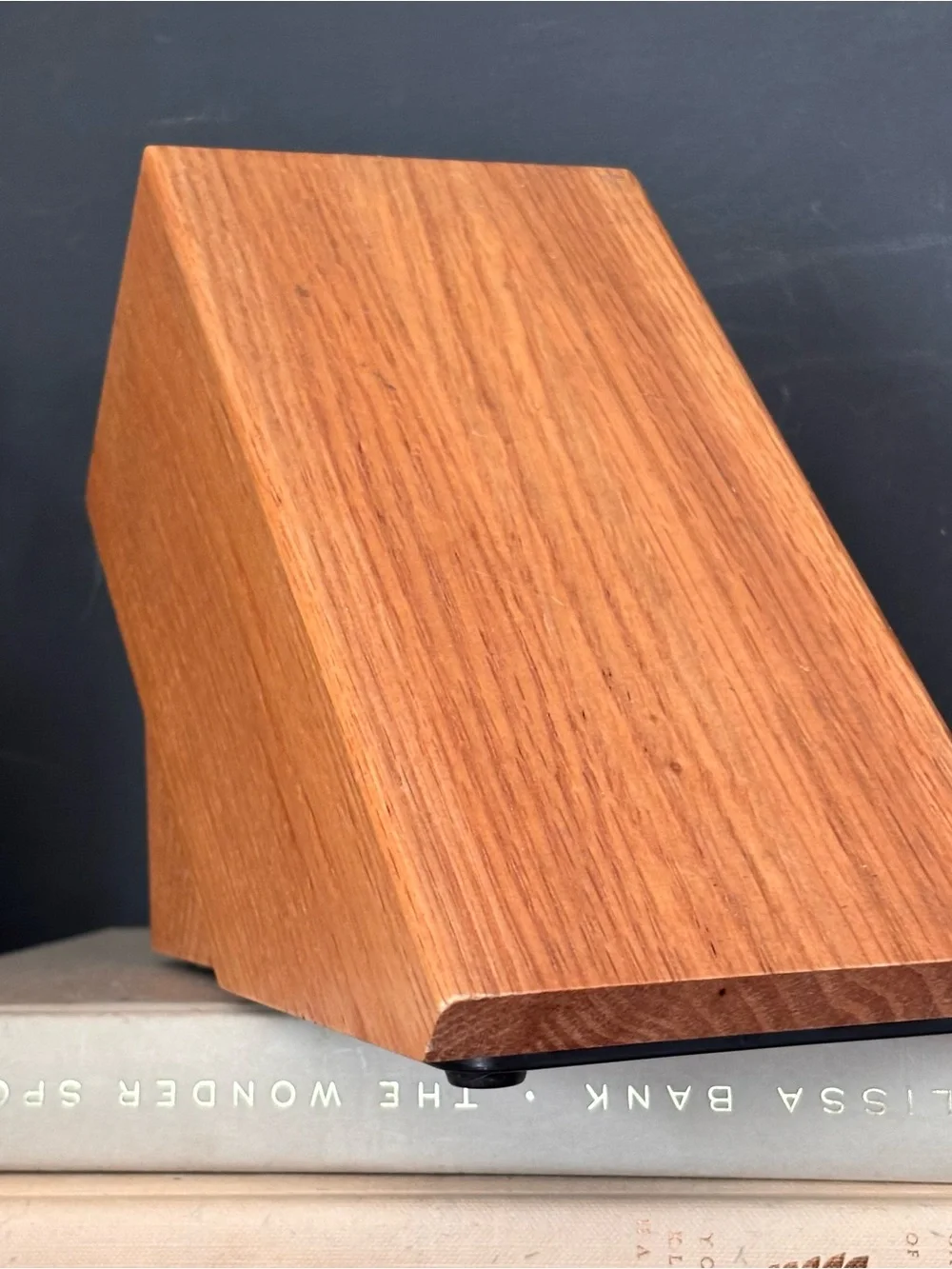 Cutco Knife Block 10 Slot Solid Oak Holds 9 Knives + Sharpener Hole Made in USA